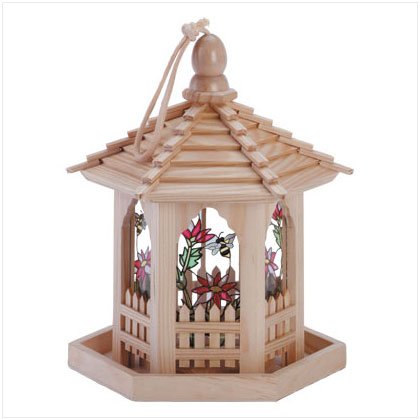 34726 Stained Glass Gazebo Birdfeeder