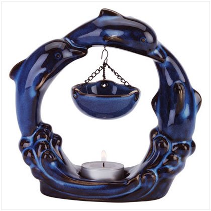 34342 Jumping Blue Dolphins Oil Warmer