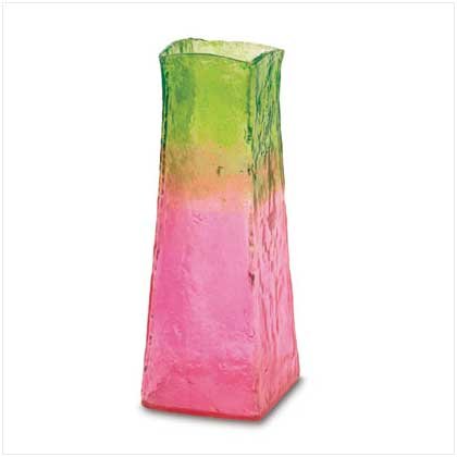 37742 Pink and Sage Fiberglass Vase