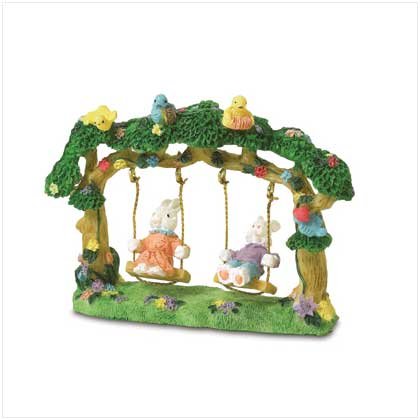 37783 Swinging Rabits Figurine