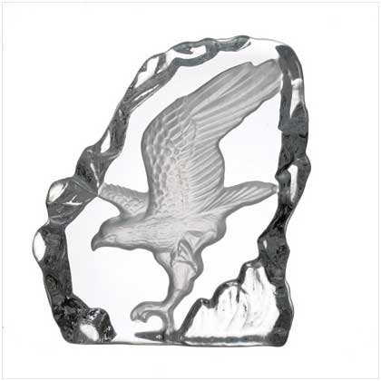 28313 Clear Glass Carved Eagle