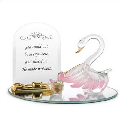36237 Plated Mother Swan & Baby