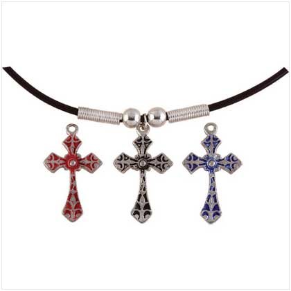 29334 1 DZ Black Cord Cross Necklaces (Retail - 2.99ea.)