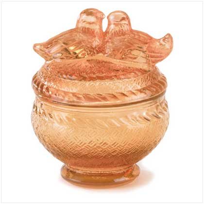 37747 Love Bird Glass Container
