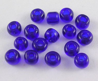 6/0 Glass Seed Beads- Trans. Blue- 1oz