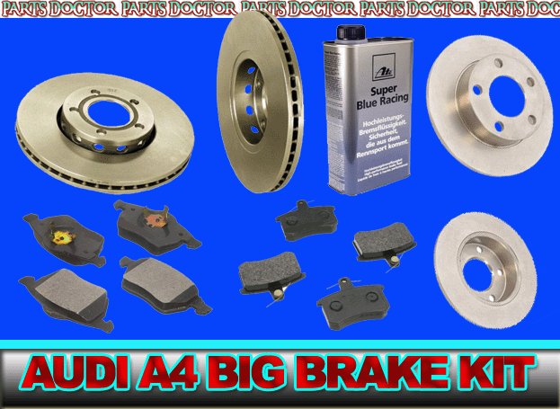 NEW AUDI A4 / Quattro FULL BRAKE Pad & Rotor KIT GERMAN