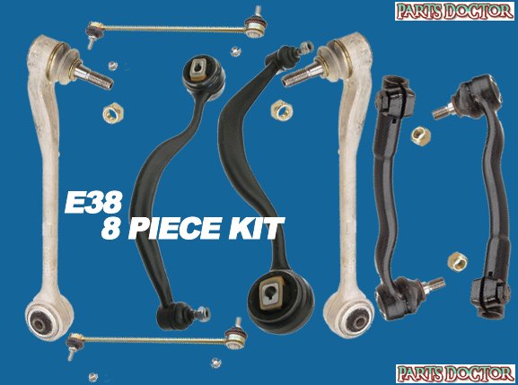 NEW BMW E38 8 Piece Control Arm Kit 740i 740il 750il
