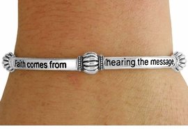 Faith Comes From Hearing - Romans 10:17 Bracelet - Silver Tone