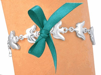 Silvertone "Dove Of Peace" Ovarian Cancer Awareness with Dark Teal Ribbon