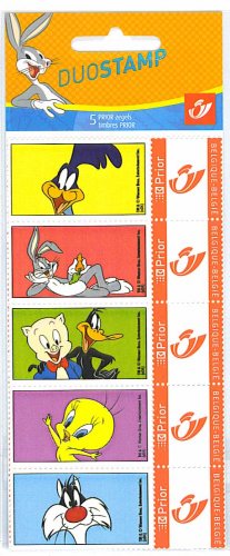 Looney Tunes Stamps Bugs Bunny Duffy Duck Tweety Belgium Mnh