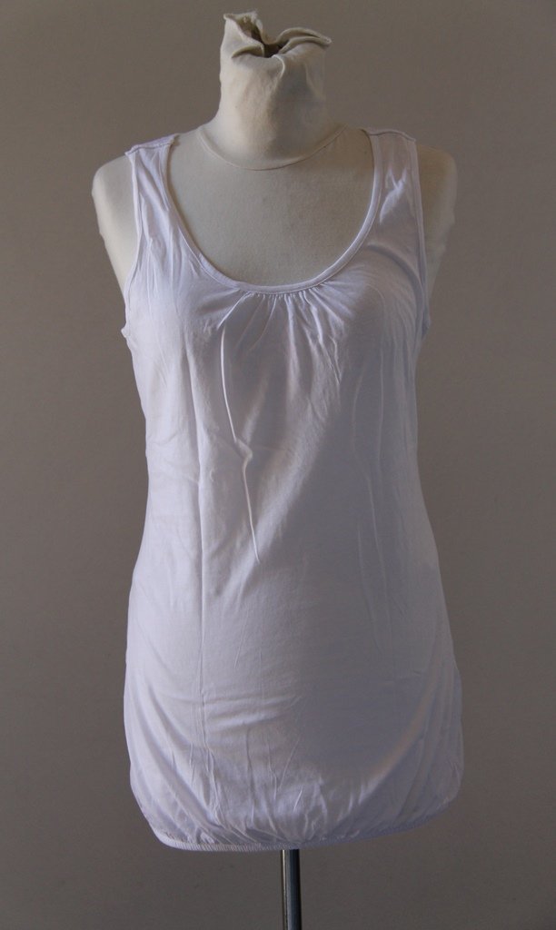 ESPRIT White Emroidered Shoulder Straps Tunic Camisole Singlet Canotta tank top Sz S