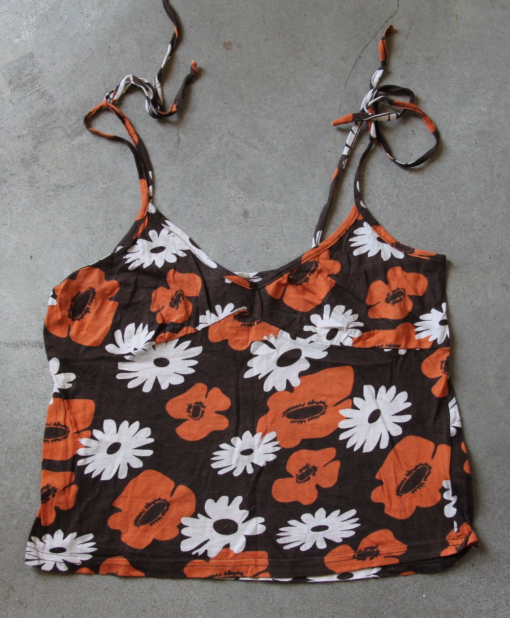 DIVIDED Sexy Brown Orange Camisole Spagetti Straps Singlet Canotta tank top Sz 10