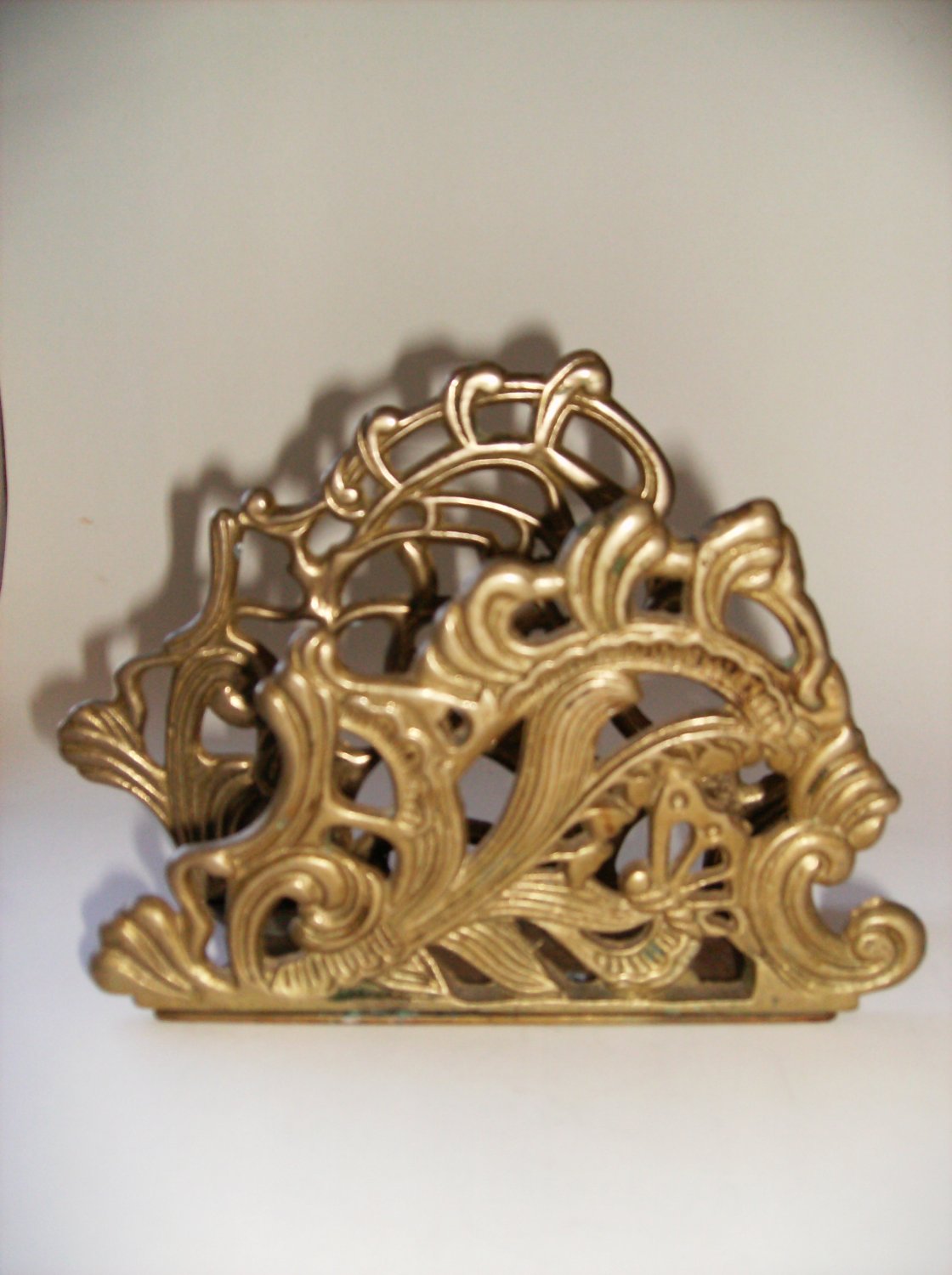 1983 art nouveau style letter napkin holder metal