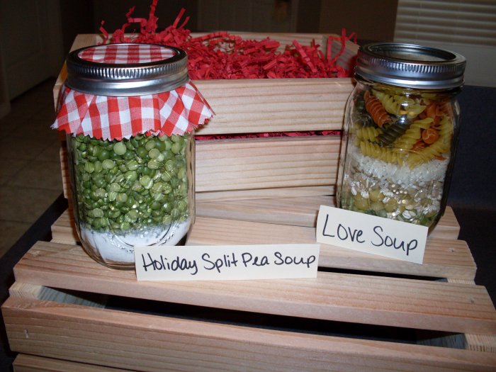 Holiday Split Pea and Love Soup Mixes in Wooden Crate (2 soup mixes)