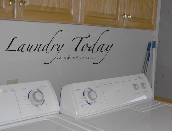 Laundry Today Or Naked Tomorrow Wall Decal