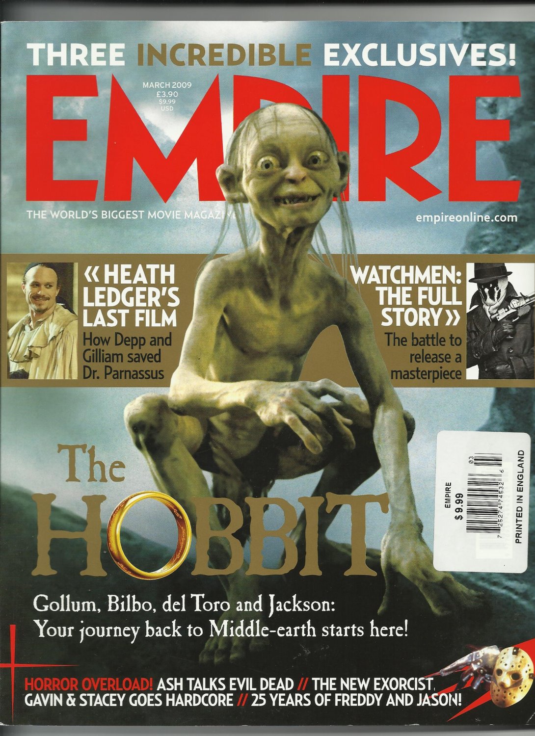 Empire March 2009 THE HOBBIT movie Heath Ledger MORE
