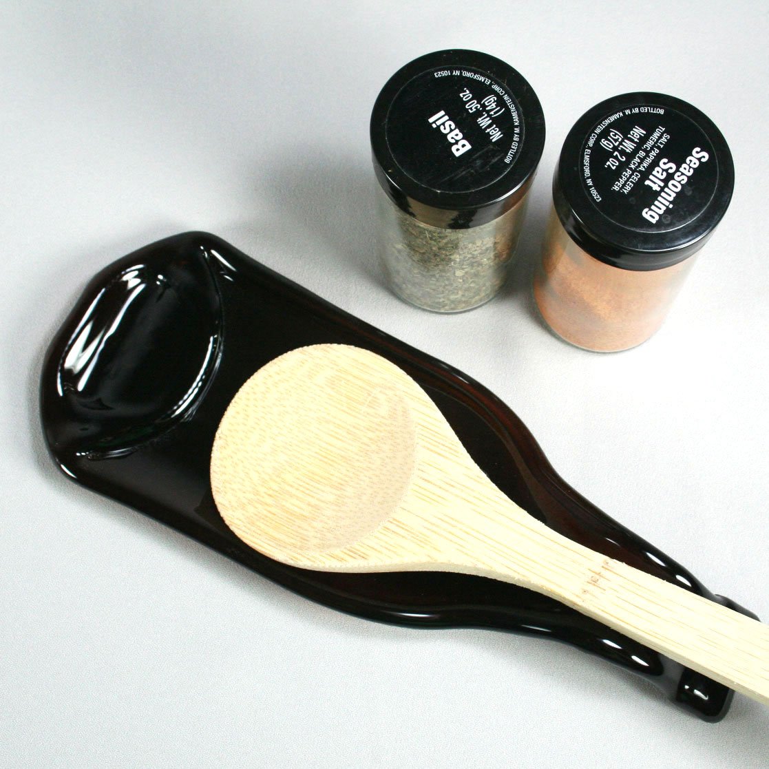 Beer Bottle Spoon Rest or Snack Server - Brown