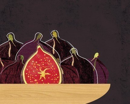 14x 11 Matted figs kitchen art print