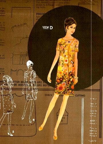 Lady in flowered vintage dress and pattern collage print, matted 8x10