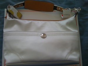 Coach Hamptons White Nylon Hobo Purse #11668