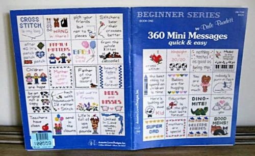Counted Cross Stitch Pattern Booklet 360 Mini Messages Quick & Easy