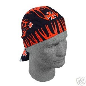 ZAN FLYDANNA HEAD WRAP/DOO RAG/SKULLCAP BIKE FLAMES
