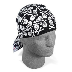 ZAN FLYDANNA HEAD WRAP/DOO RAG/SKULLCAP SKULL WHITE