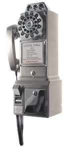 Three Slot Pay phone CHROME Payphone Pay TelePhone