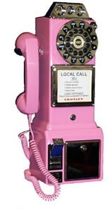 CROSLEY CR56 PINK Payphone 3 slot rotary pay phone CR-56