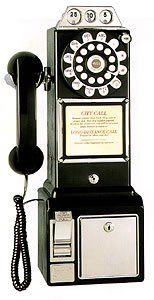 1950'S Style 3 COIN SLOT Black Payphone Pay Telephone Pay Phone RARE