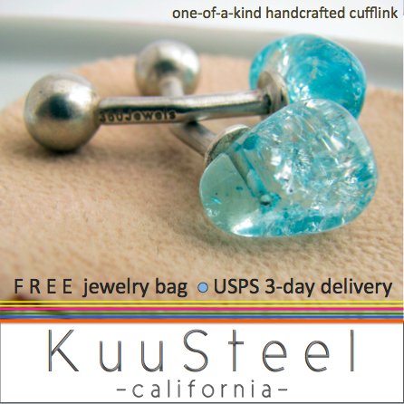 60% OFF- Sterling Silver Jewelry Blue Cufflinks â For Men Women Groomsmen (#736A)