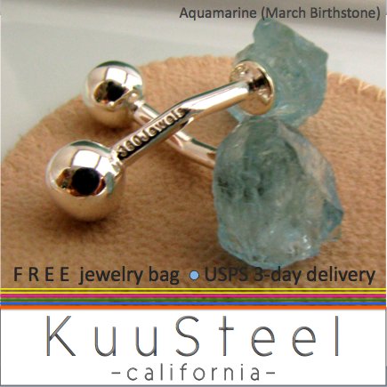 Sterling Silver Jewelry 6ct Aquamarine Blue Cufflinks â For Men Women Groomsmen (#730BA)