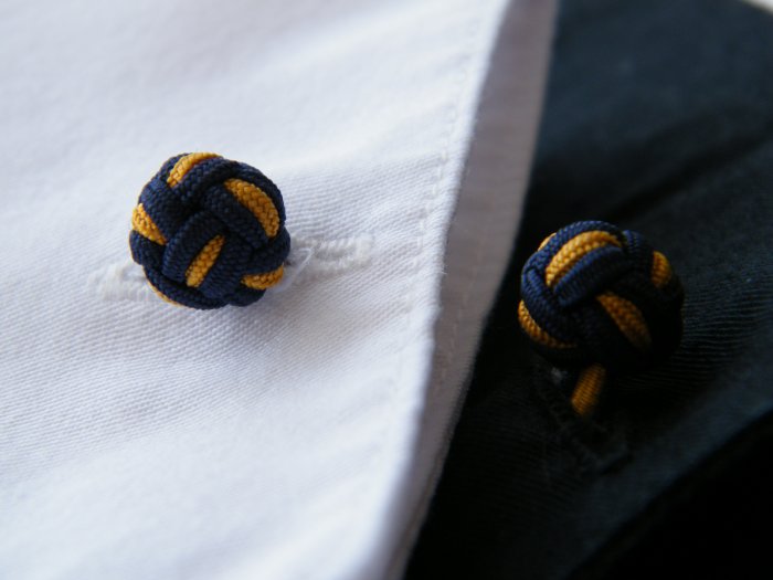 Double knot silk cufflinks, 721E