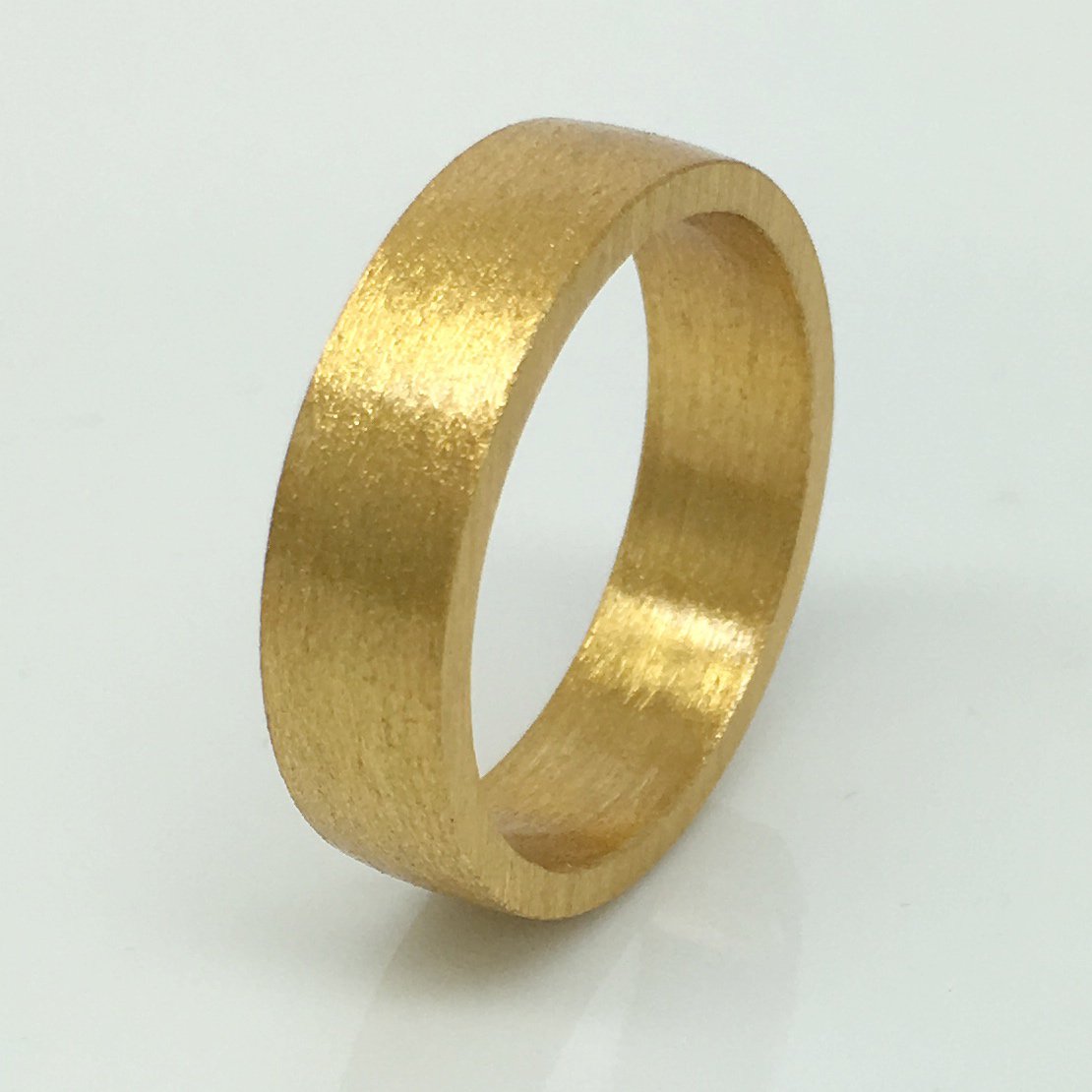 Men's wedding band, 6mm yellow gold plated, sterling silver