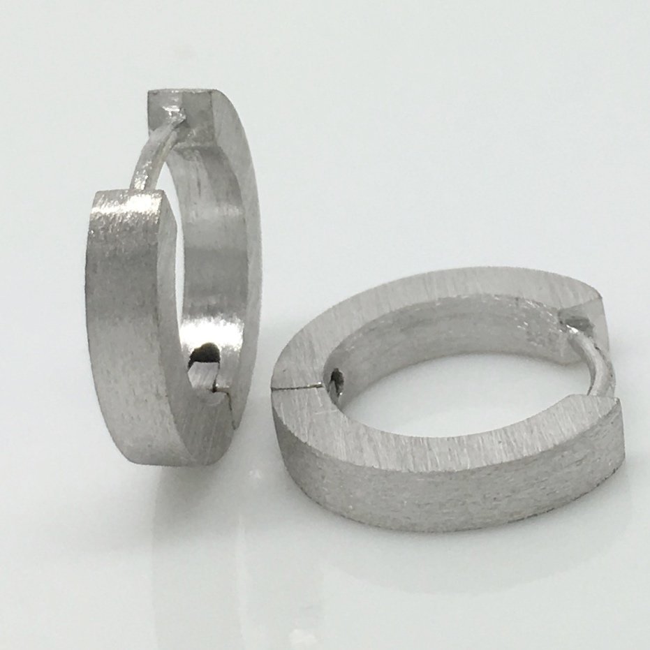 Men's sterling silver hoop earrings, 9mm inner diameter, ECE140MW