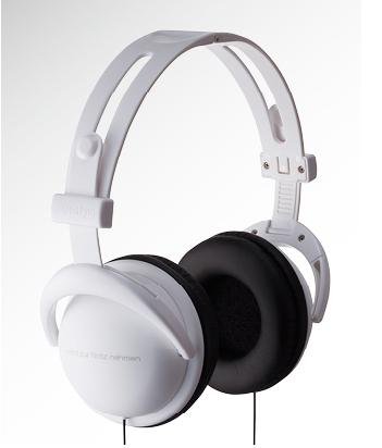 White Headphone with black writing