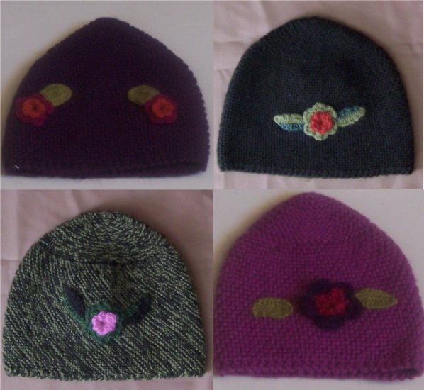 Lot of 10 little hat for children adorned with flowers
