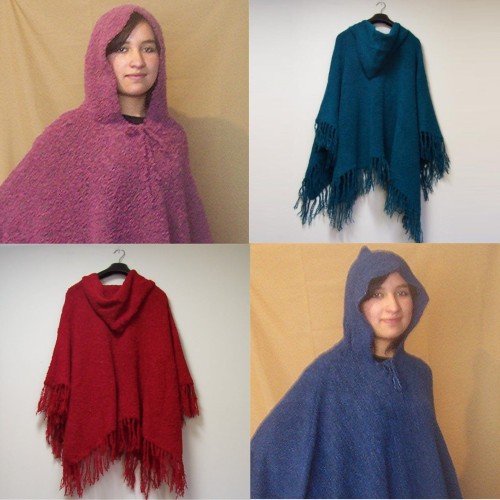 Lot of 10 Boucle Poncho with hood