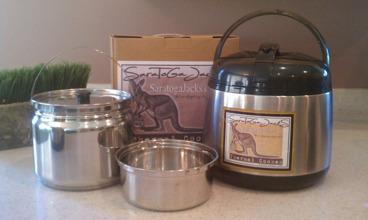 Saratoga Jacks 5.5L Thermal Cooker - Clad Bottom Larger pot - 2 inner pots - Feeds 3-5 People