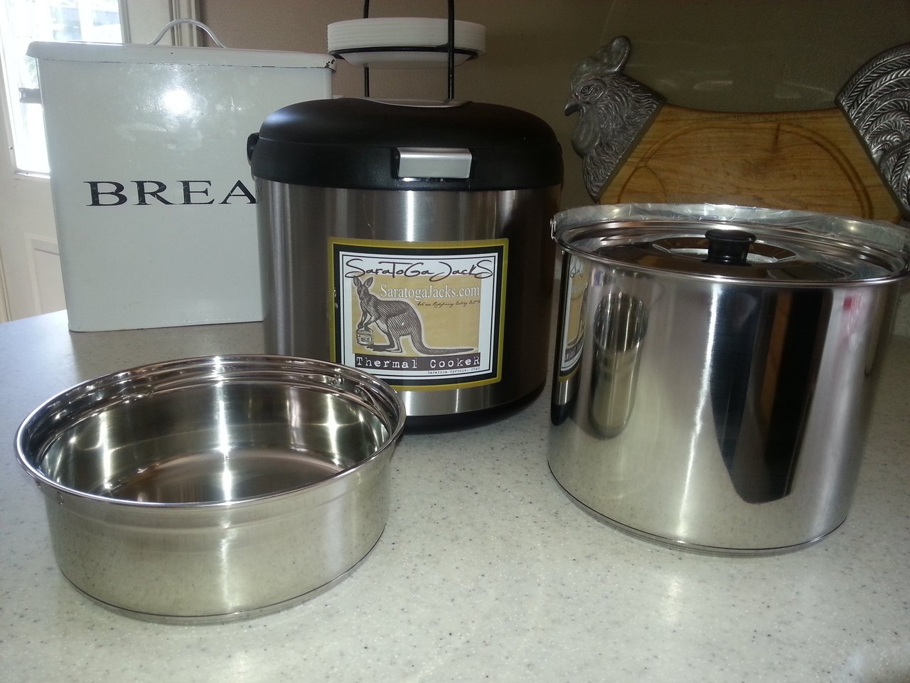 Saratoga Jacks Deluxe 7L Thermal Cooker - Clad Bottoms On Both Inner Pots - Feeds 6-10 People