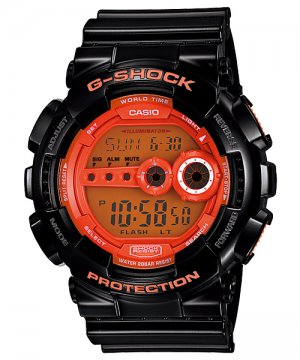 Casio G-Shock GD100HC-1 men's watch Black & Orange | wolfecouture