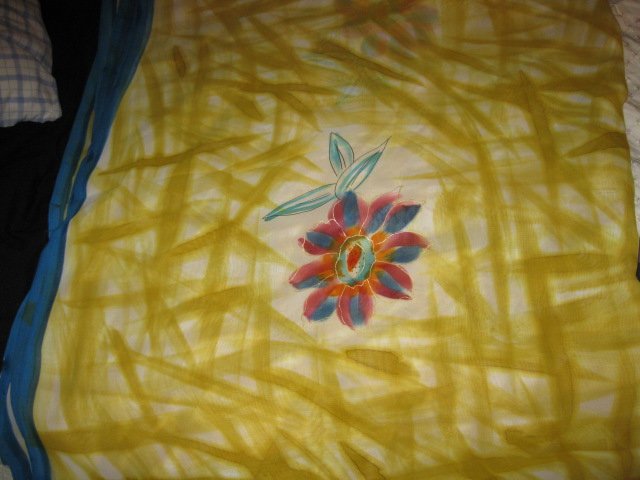 Yellow Sari with Floral Design