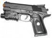 K068: Full size Colt 1911 Style - Black w/Laser spring powered airsoft pistol, gun