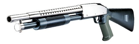 P799 Airsoft Chrome Shotgun and Pistol Combo Pack spring powered airsoft gun