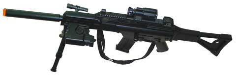 JP957: SIG Style Full Size With Bi-Pod spring powered airsoft gun rifle,