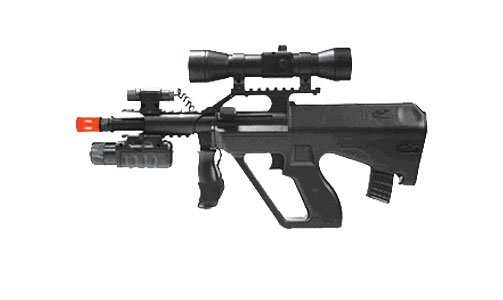 Double Eagle M45P Styer Aug with Red Dot Laser spring powered airsoft gun rifle,