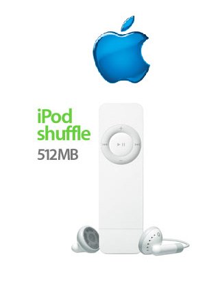 Apple iPod Shuffle 512MB Pocket-Size Digital Music MP3 Player