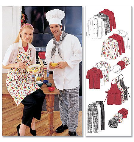 MCCALLS 2233 Misses & Men Uniform Chef Jacket & Pants 34-36