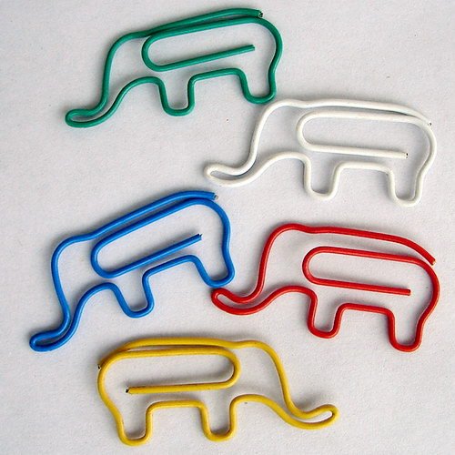 Lot of 96pcs Paper Clip ELEPHANT Shaped animal/Bookmark