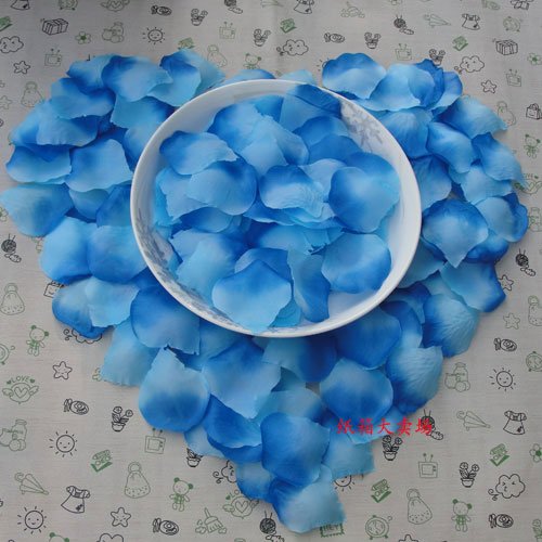 Lot of 480pcs Fake Wedding Blue Rose Petal Life Size